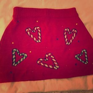 Christmas knit candy cane skirt